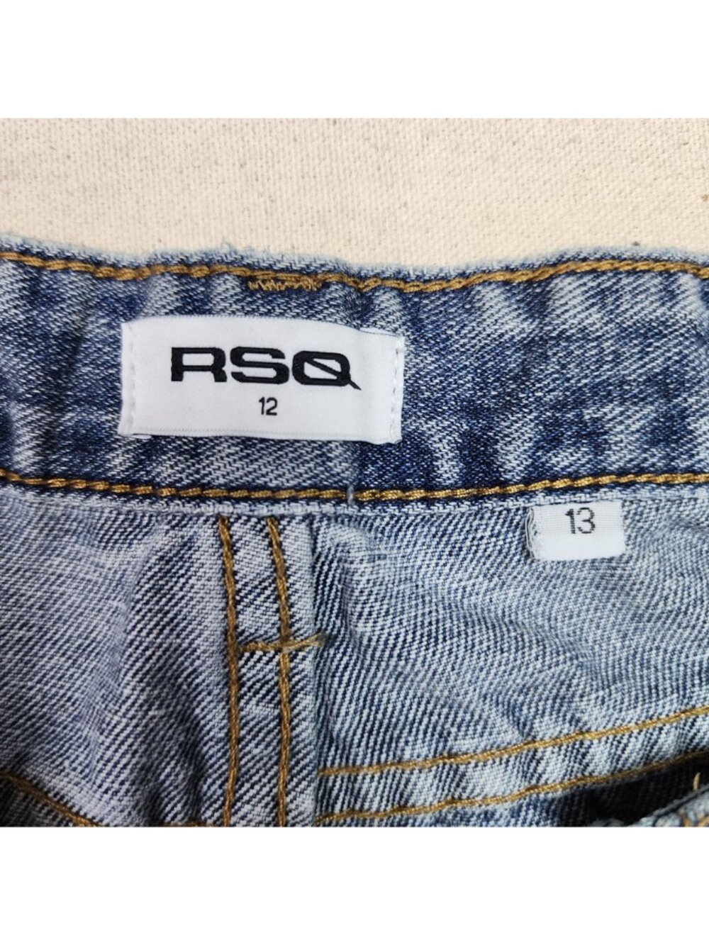 RSQ Girls Wide Leg Mid Rise Streetwear Skater Blue Cargo Jeans Sz 12 24/25 - Picture 12 of 12